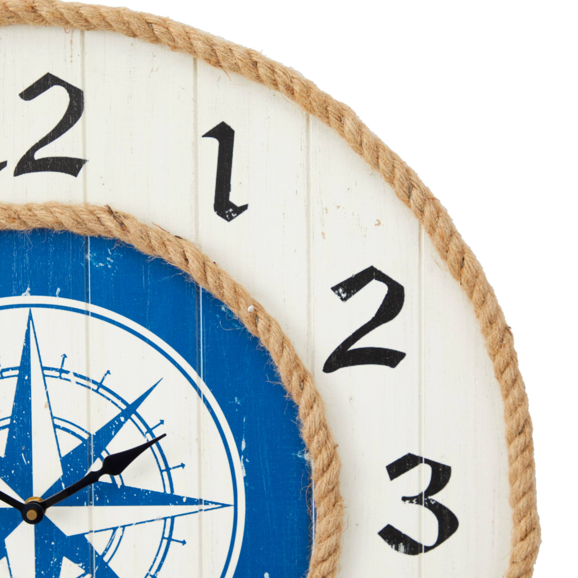 Blue MDF Nautical Wall Clock 24" x 24" x 2"